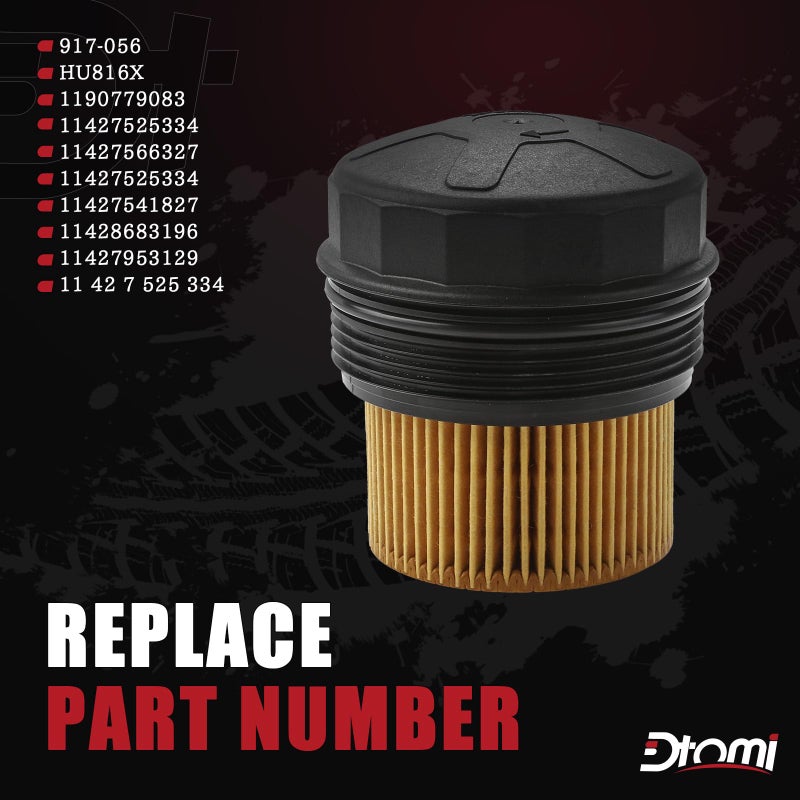 Dtomi Engine Oil Filter Housing Cover Cap Compatible With BMW Vehicle E60 E70 E90 E93 F10 F30 128i 135i 528i 528i 328i 335i 530i 740i X3 X5 X6 Z4 Replace# 11427525334 11427566327 917-056 - Image 3